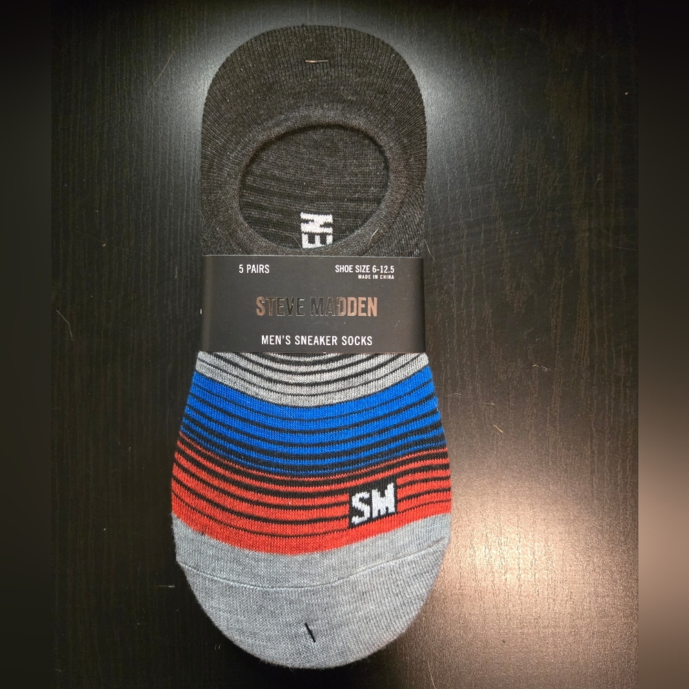 Steve Madden 5-Pairs Men's Sneaker Socks NWT